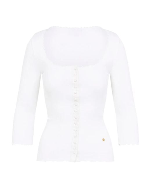 Chloé Geribbeld Vest Met Knopen in het White