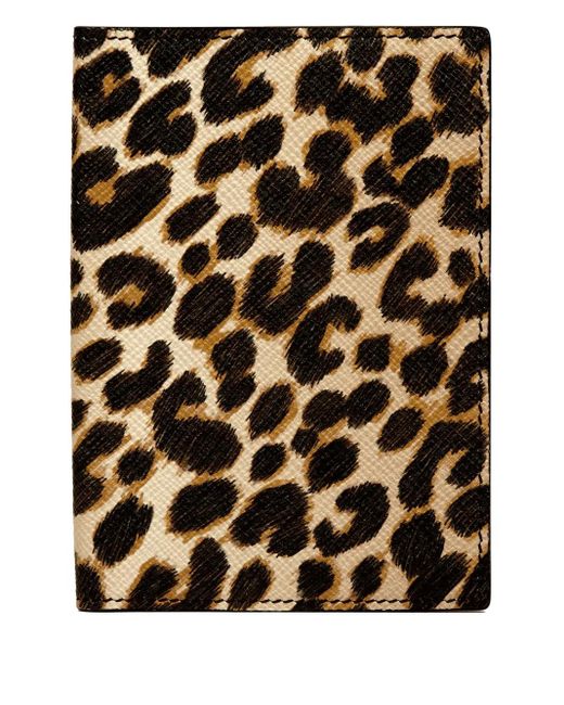 Custodia Passaporto Panama Leopardata di Smythson in Black