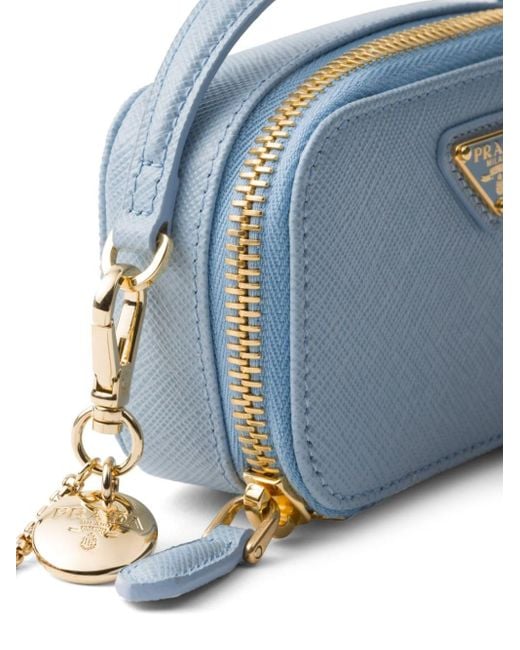 Prada Blue Mini-Tasche aus Saffiano-Leder