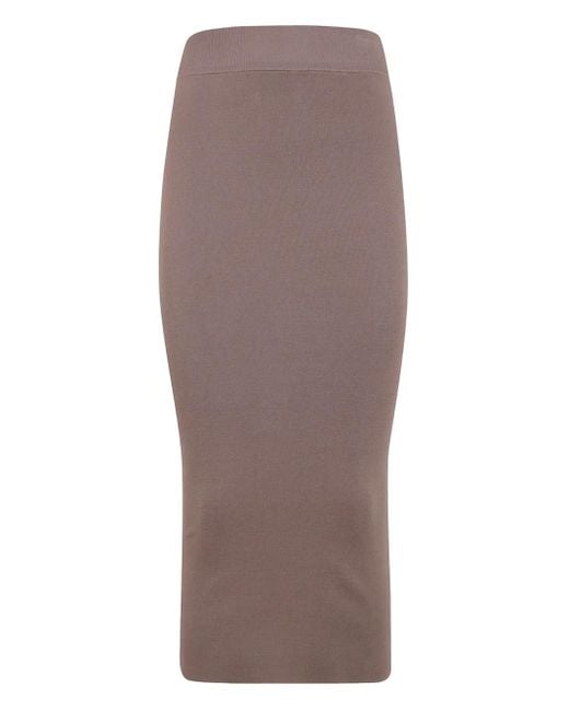 Entire studios Brown Ribbed-Knit Midi Skirt