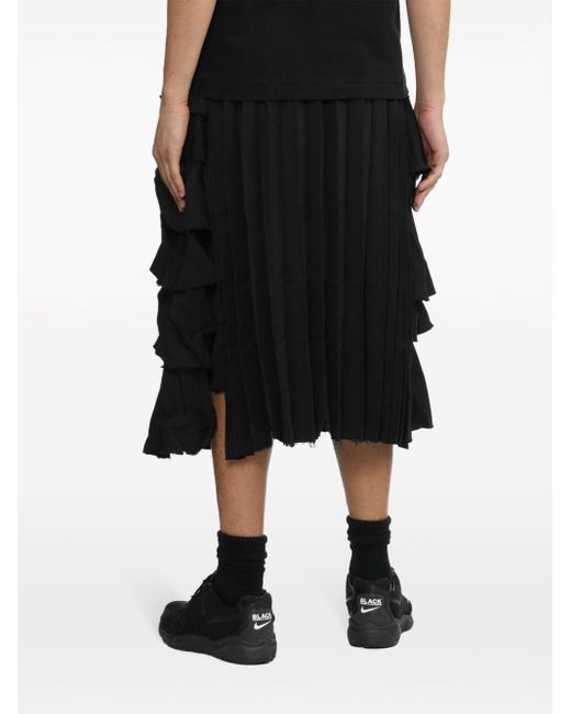 COMME DES GARÇON BLACK Black Ruffled Midi Skirt