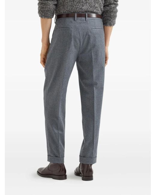Pantalon À Design Plissé Brunello Cucinelli pour homme en coloris Gray