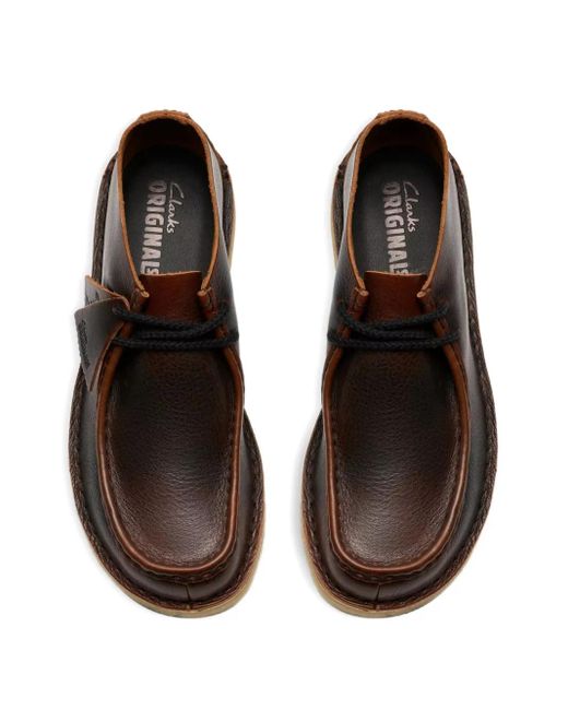 Clarks Brown Wallabee Lace-Up Leather Boots for men