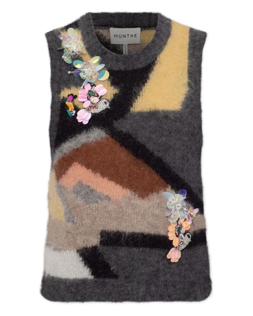 Munthe Black Rubble Embellished Vest