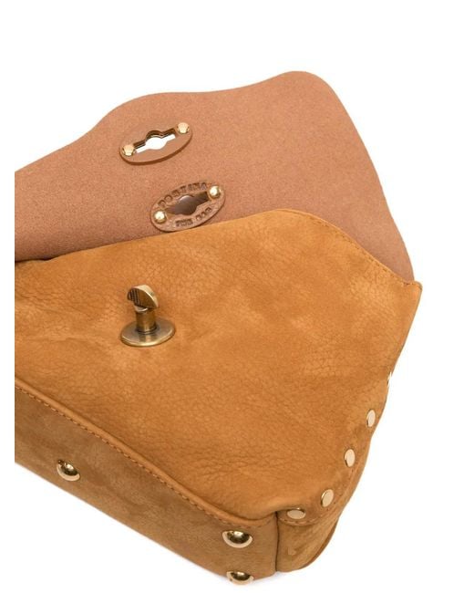 Zanellato Brown Baby Postina Stud-Embellished Leather Tote Bag