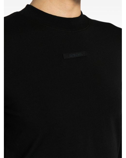 Jacquemus Les Classiquesコレクション Le T-shirt Gros Grain Manches Longues 長袖tシャツ Black