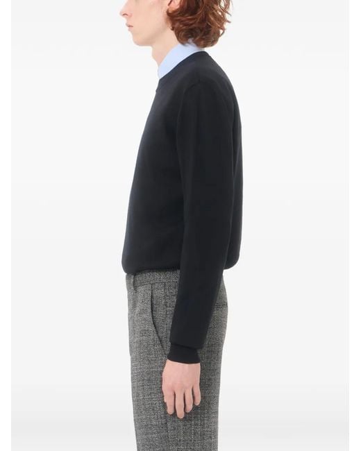 Valentino Garavani Blue Wool Jumper With Vlogo Embroidery for men