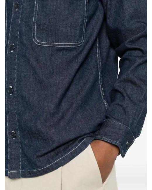 Samsøe & Samsøe Blue Patch-Pocket Shirt for men