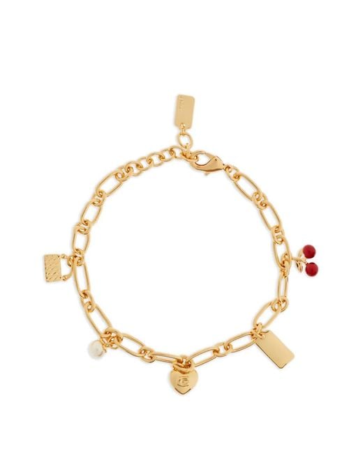 COACH Metallic Cherry And Heart Charm Linked-Design Bracelet