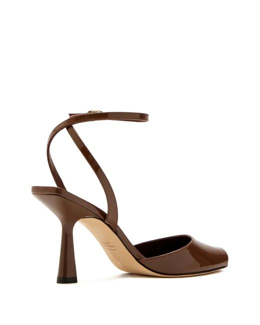 Stuart Weitzman White Ankle-Strap Peep-Toe Pumps