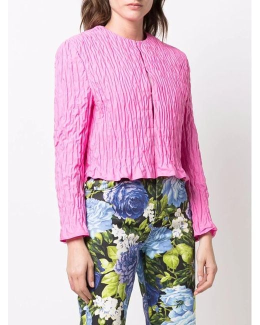 MSGM Pink Ruffle-Detail Blouse