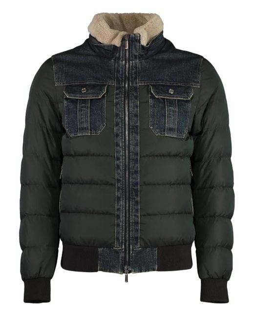 Moorer Bomberjacke mit Jeanseinsatz in Gray für Herren