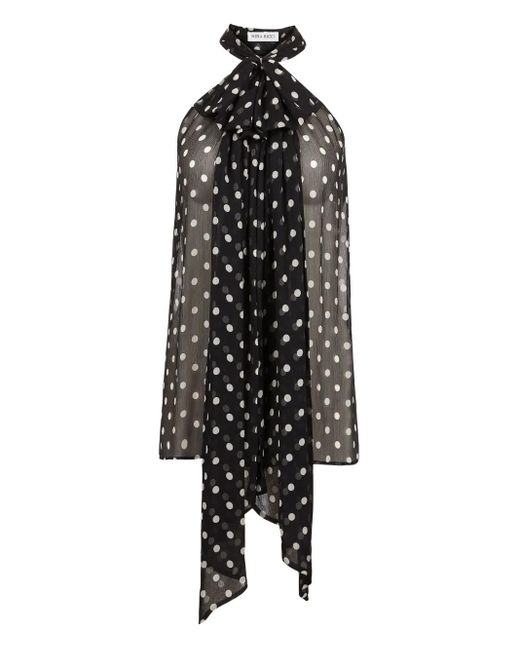 Nina Ricci Black Neckholder-Top mit Polka Dots