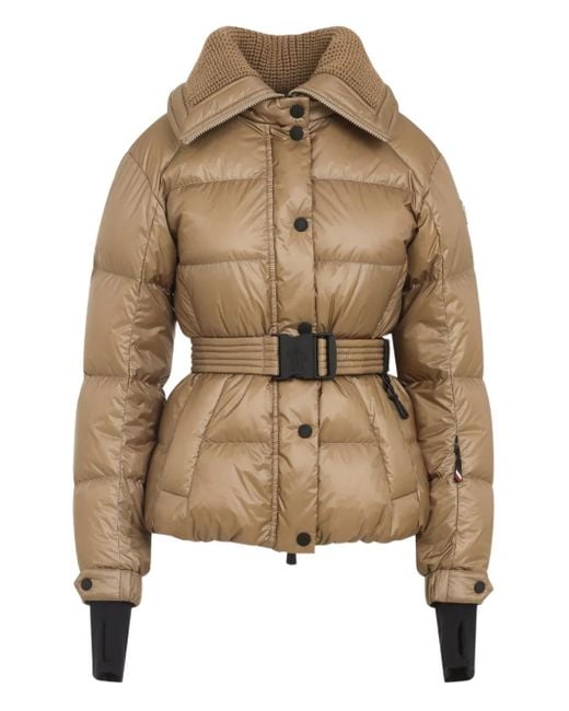 Moncler Natural Bataillouse Belted Ski Jacket