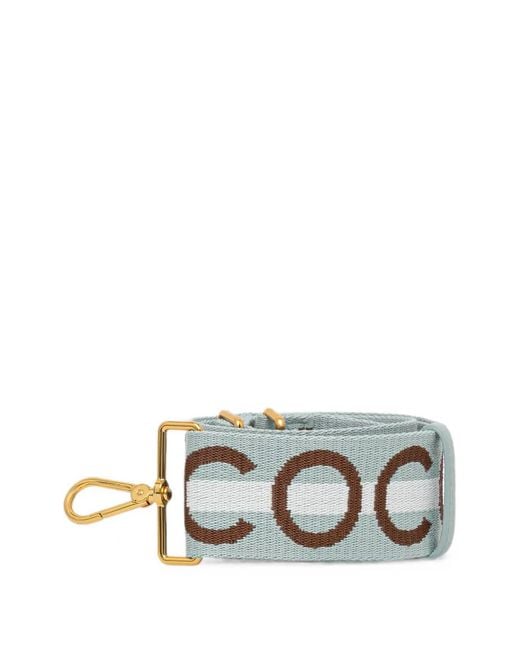 Coccinelle White Logo-Jacquard Shoulder Strap