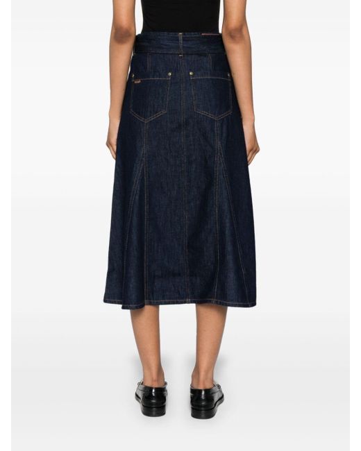 Ba&sh Blue Dakota Denim Midi Skirt