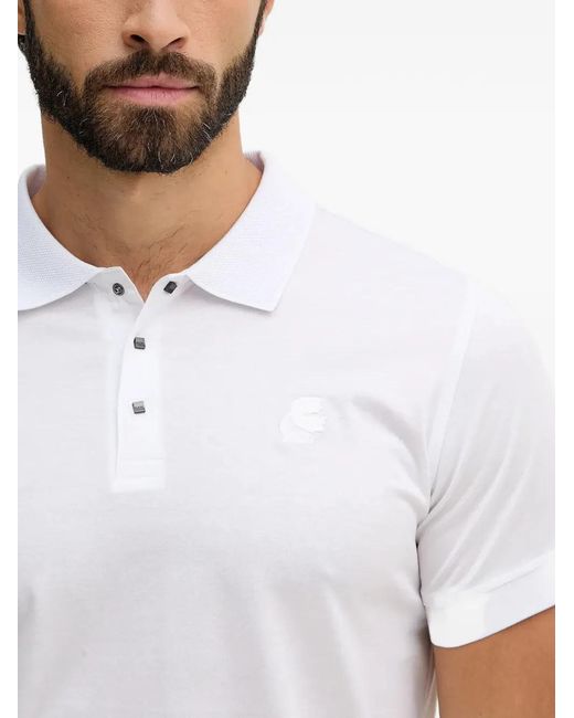 Karl Lagerfeld White Logo-Detail Polo Shirt for men