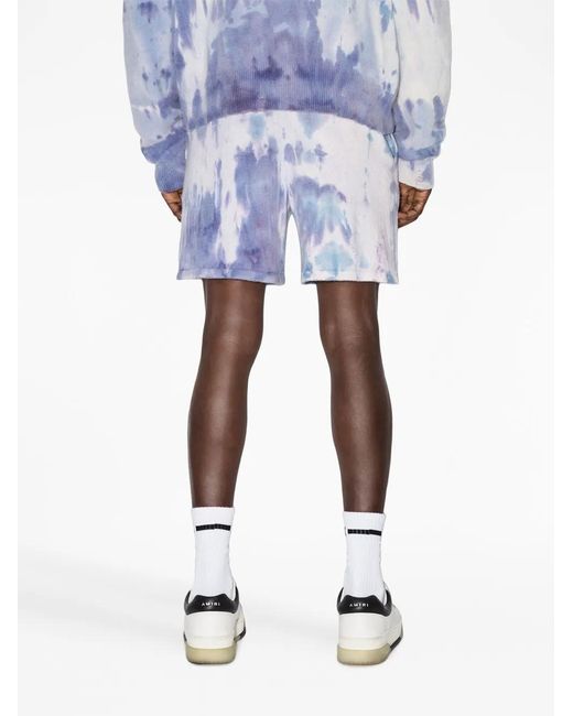 Amiri Blue Tie-Dye Knitted Shorts for men