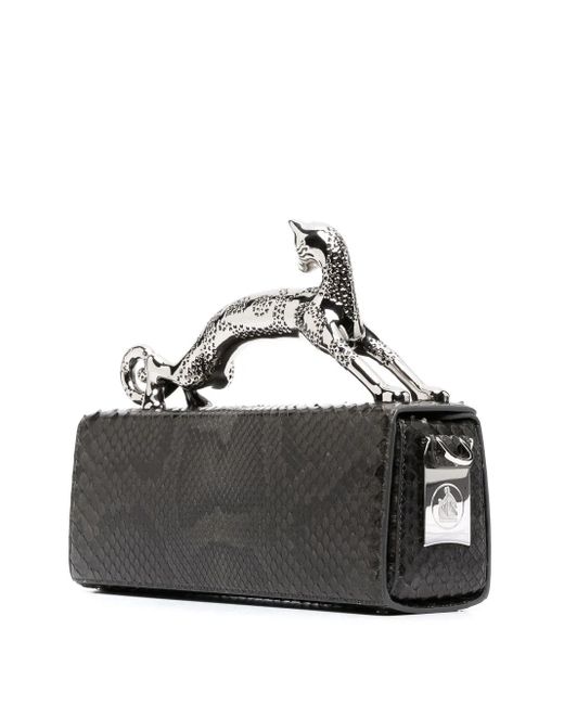 Lanvin Black Snakeskin Mini Tote