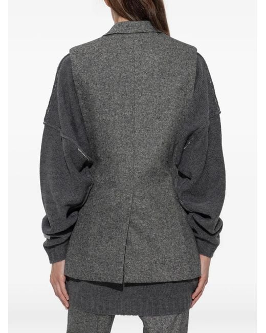 MM6 by Maison Margiela Gray Veston À Effet Chiné