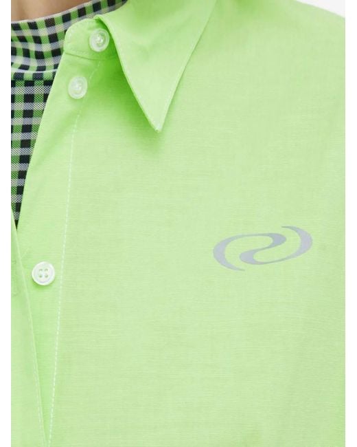 Résumé Green Buttoned Long-Sleeved Top