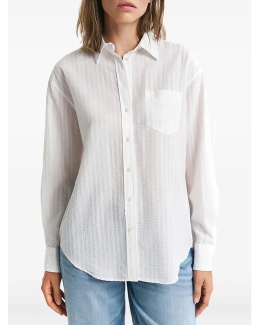 Gant White Chest-Pocket Shirt