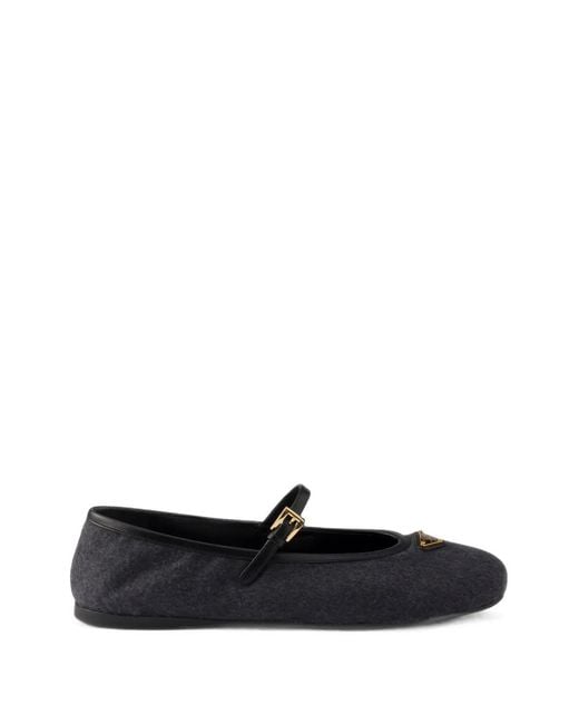 Prada White Fabric Ballerinas