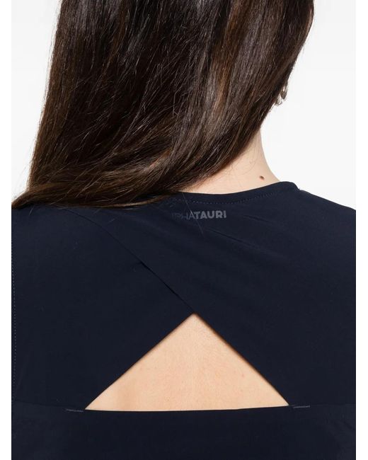 ALPHATAURI Blue Crew-Neck Mini Dress