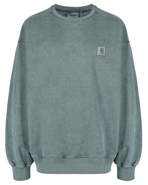 Carhartt Green Chest Logo-Patch Sweatshirt for men