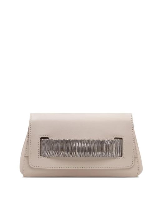 Orciani Gray Chain Clutch Bag