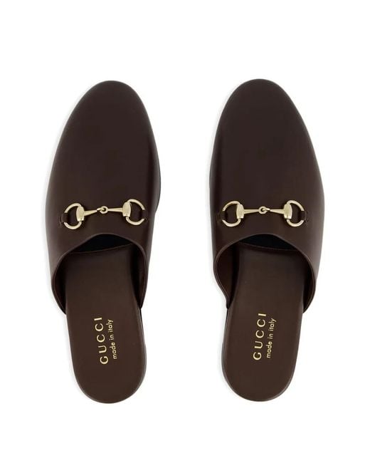 Gucci Brown Horsebit Mules for men