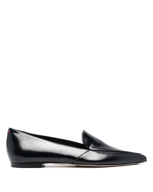 Aeyde Pointed-toe Leather Ballerina Pumps in Black | Lyst Canada
