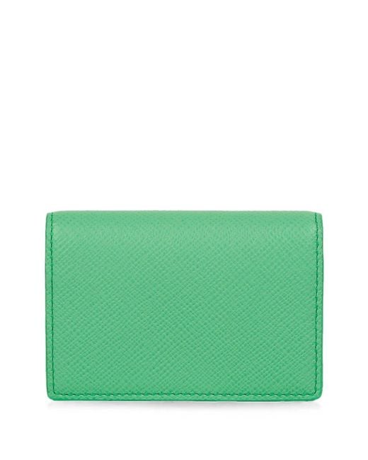 Smythson Green Snap-Closure Bi-Fold Card Holder