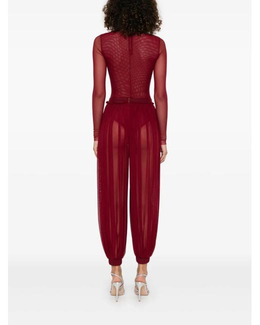Atu Body Couture Red Mesh Trousers Set