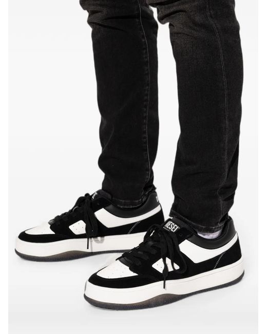 DIESEL White D-Long S-D-Long Low Sneakers for men