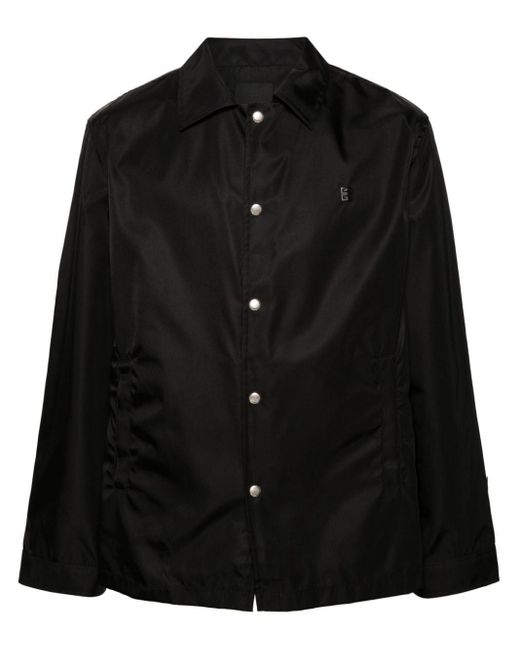 Givenchy Black Logo-plaque Technical-jersey Shirt for men