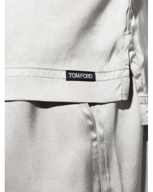 メンズ Tom Ford シルクブレンド パジャマシャツ White
