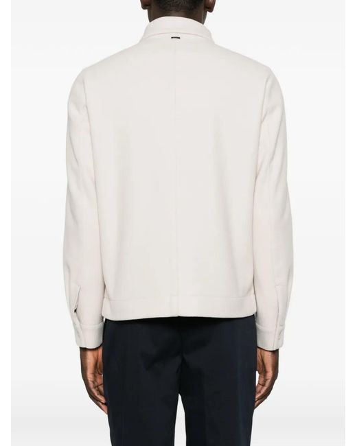 Herno White Chest-Pockets Press-Stud Jacket for men