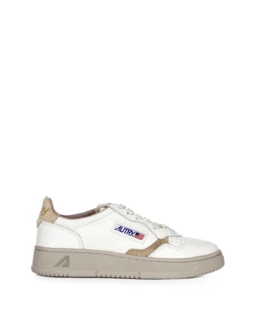 Autry White Medalist Low-Top Sneakers