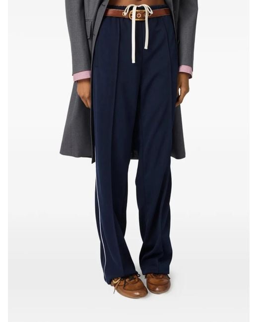 Miu Miu Blue Technical Jersey Pants