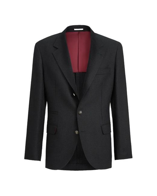 Brunello Cucinelli Black Single-Breasted Blazer for men