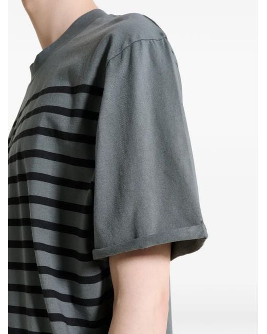 Margaret Howell Blue Overdye Stripe T-Shirt for men