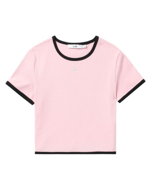 Camiseta con logo de strass B+ AB de color Pink
