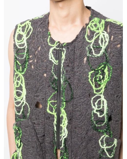 Chaleco con efecto envejecido VITELLI de hombre de color Gray