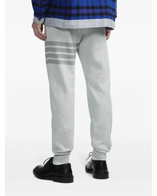 Thom Browne Gray 4 Bar Stripe Cotton Track Pants for men