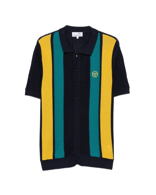 Sergio Tacchini Blue Stripe-Pattern Shirt for men