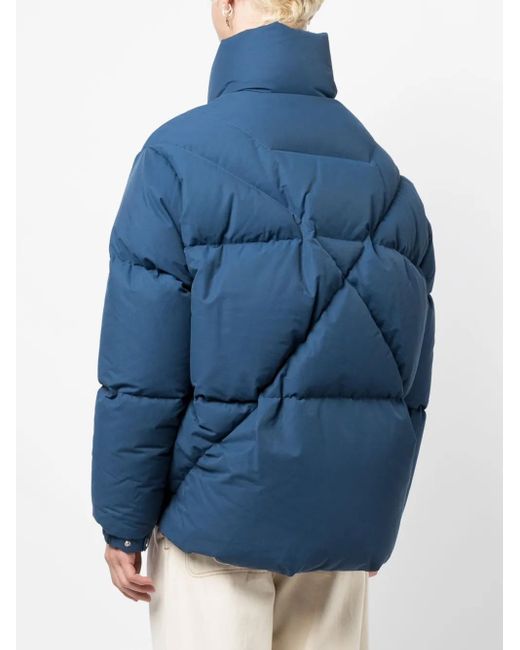 Khrisjoy Blue Logo-Print Padded Jacket for men