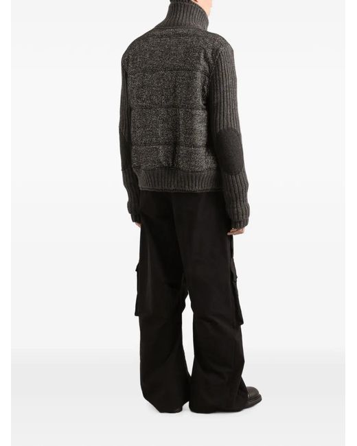 Dolce & Gabbana Black Knitted Houndstooth Jacket for men