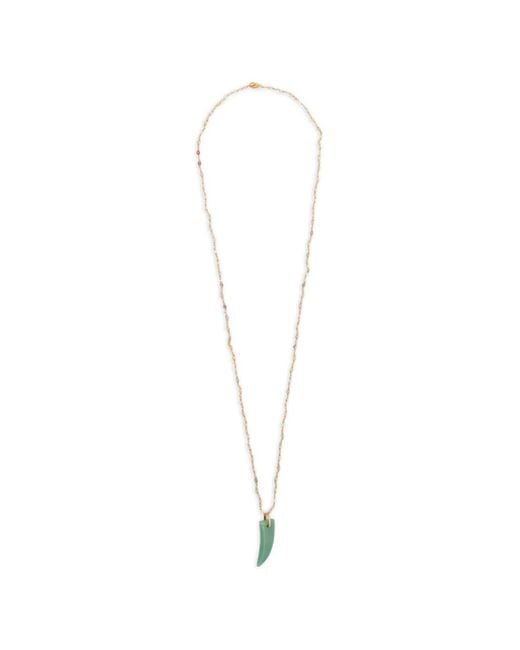 BLAKLACE White Beaded Pendant Necklace