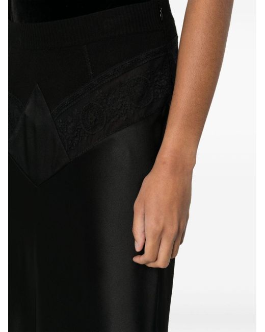 Off-White c/o Virgil Abloh Black Satin Lace Maxi Skirt
